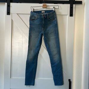 Mother high waisted looker ankle fray size 26 cheeta